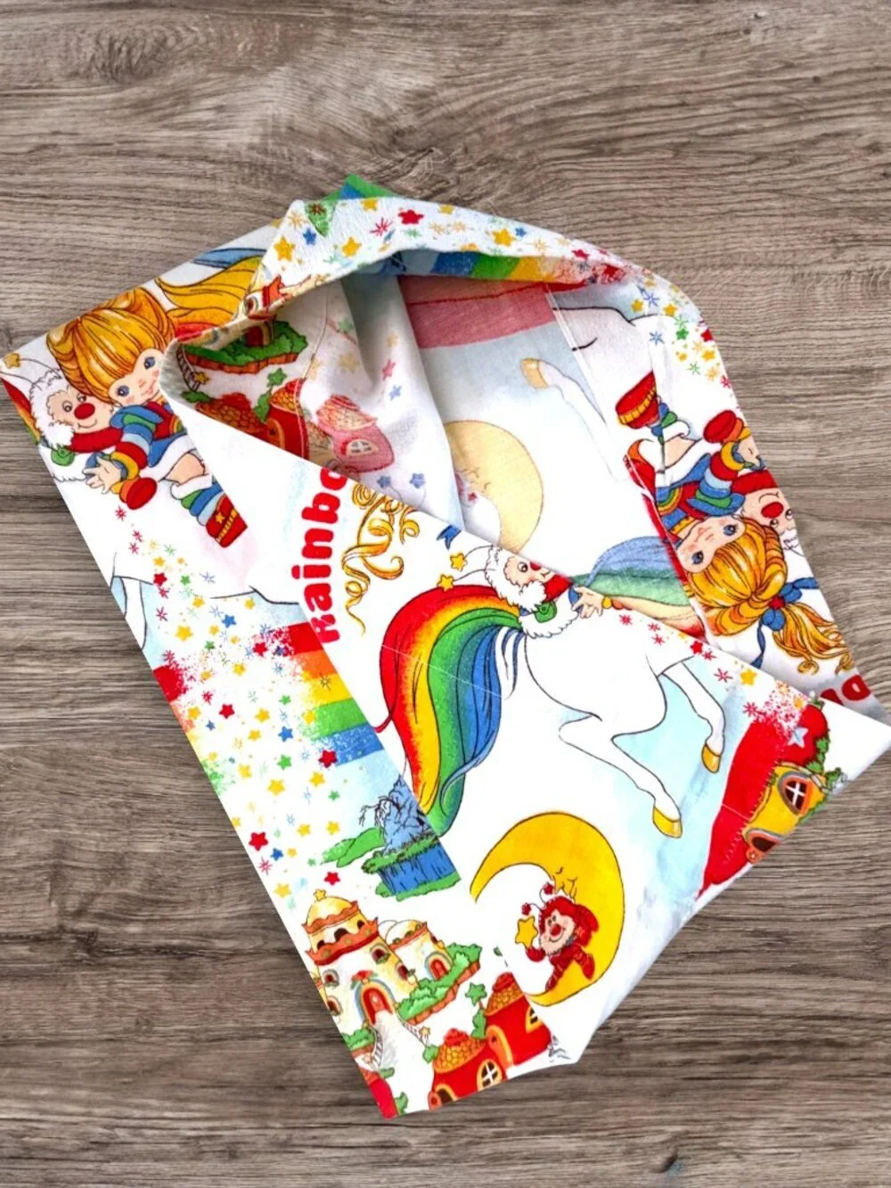 Vintage 1983 Rainbow Brite Pillowcase Standard Unicorn Rainbow Castle Cotton